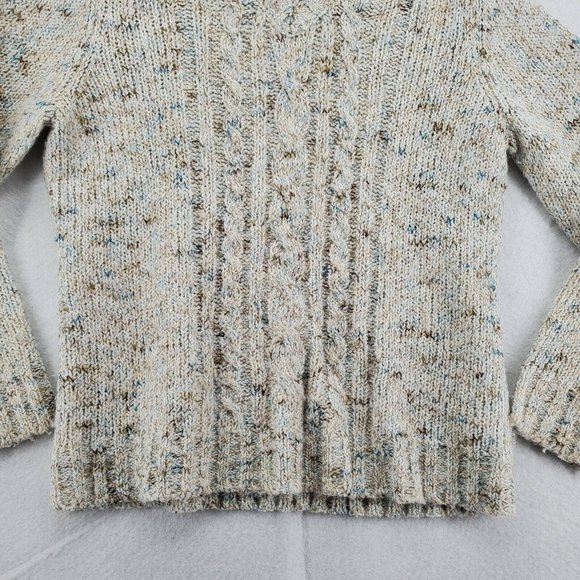 CROFT & BARROW Sweater Women's Long Sleeve Cable Knit Pullover Gray Size Medium - Picture 3 of 12